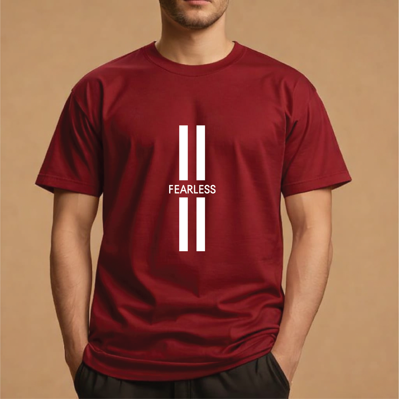 Half Sleeve t-shirt print Fearless