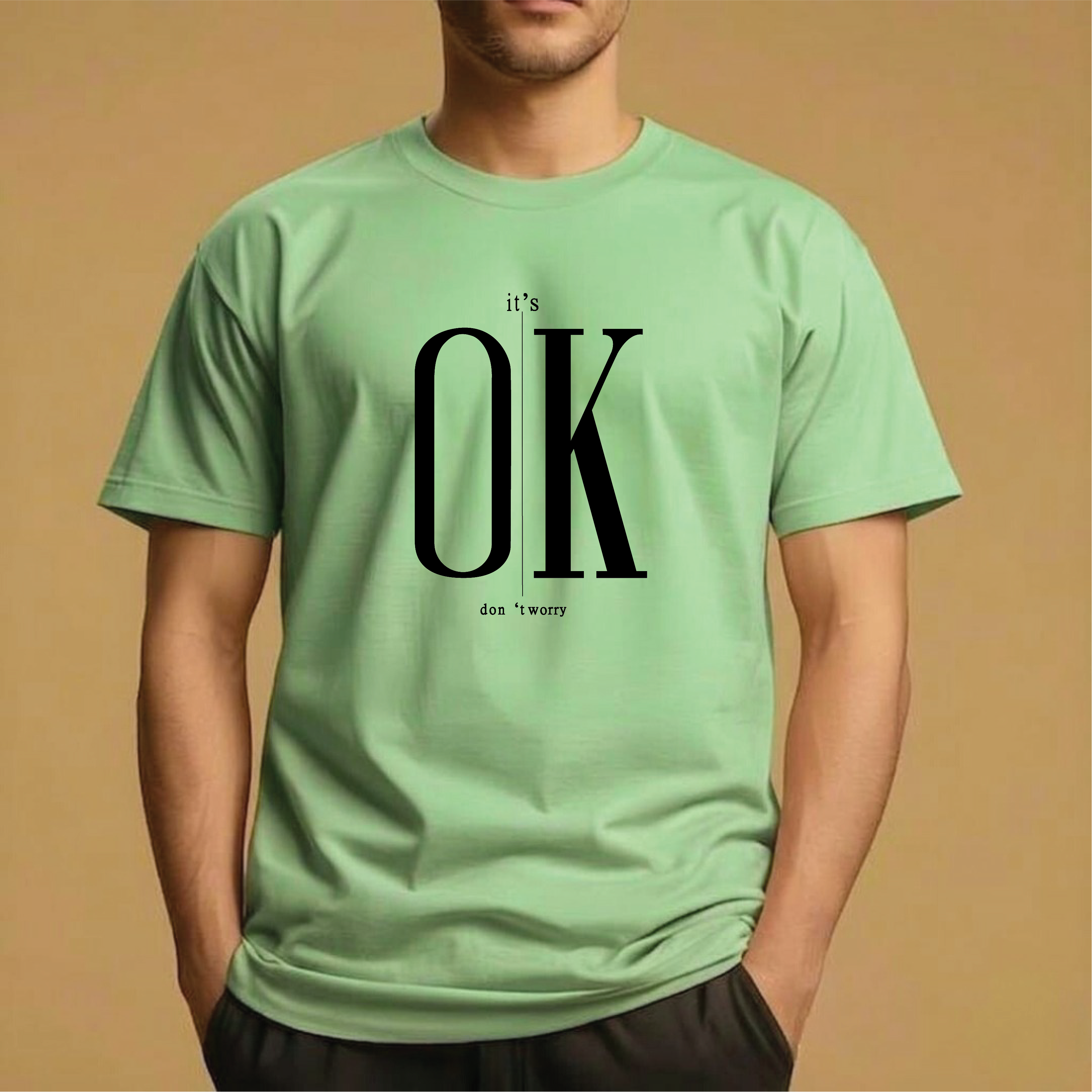 Half Sleeve t-shirt print It's Ok