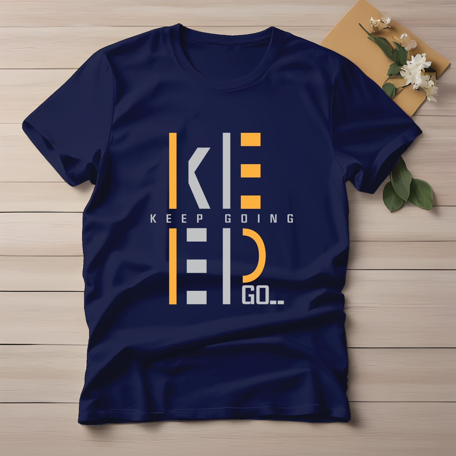 Half Sleeve t-shirt print KEEP GOING
