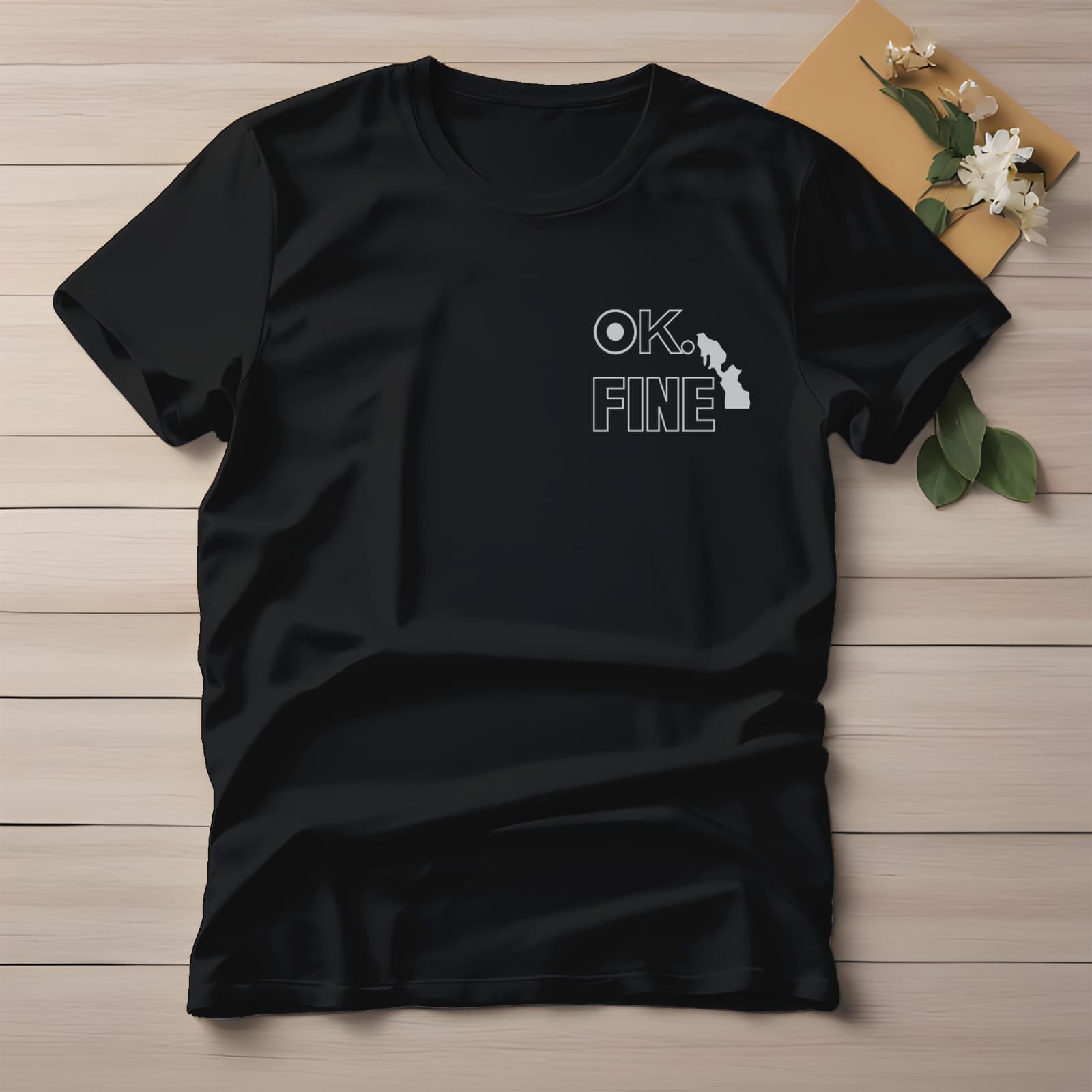 Half Sleeve t-shirt print OK FINE